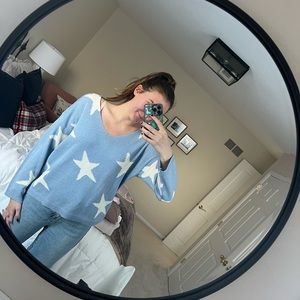 Altar’d State Blue Star v-neck sweater